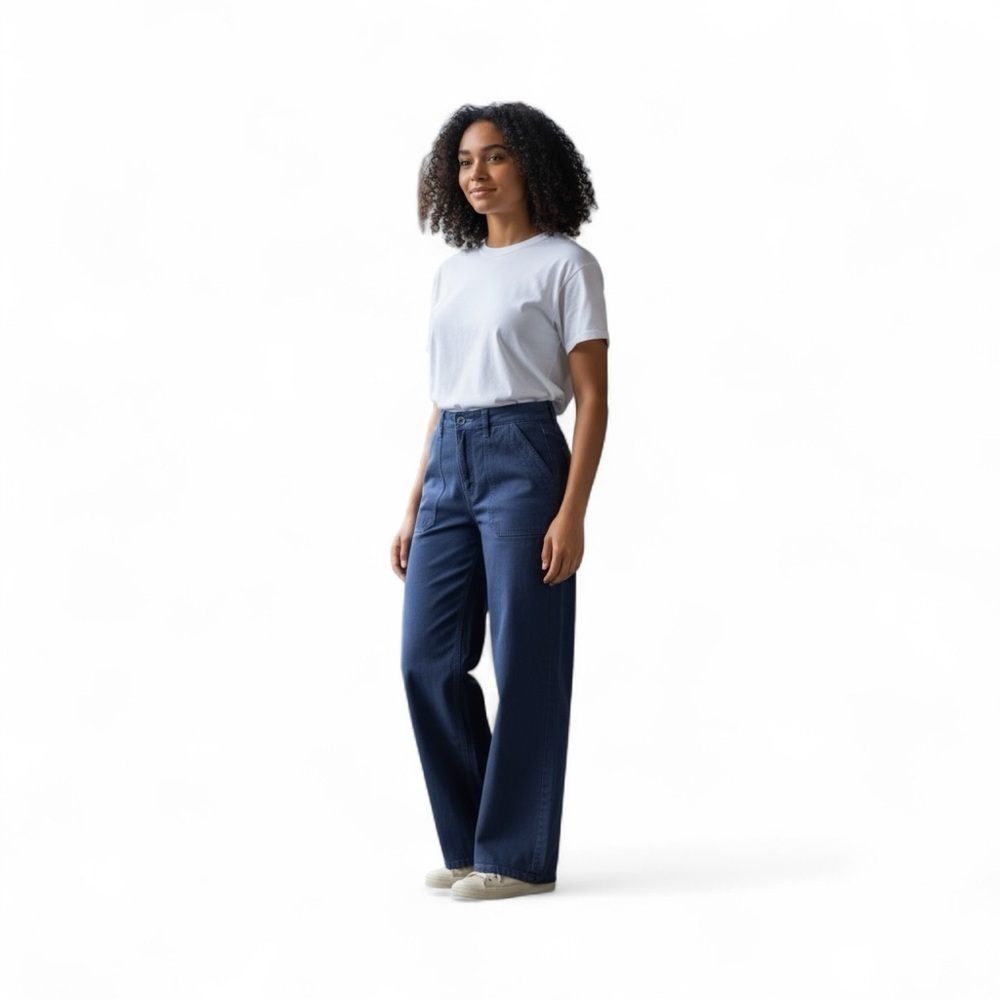 Copper Key Navy Blue Wide Leg Pants Pockets NWT